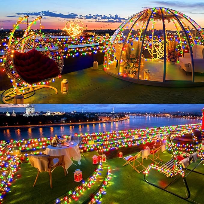 SAUIRS 400FT 1000 LED Christmas Lights Outdoor String Lights with 8 Modes Timer Waterproof Fairy Light Plug in for Outside Indoor Party Xmas Palm Tree Yard Wedding Decorations(Multicolor)