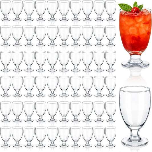 Patelai Set of 60 Clear Glasses 10.5 oz Water Goblet Glass Stemmed Water Glasses for Juice Wine Beer Tea Milk Cold Beverages Drinks Dishwasher Safe