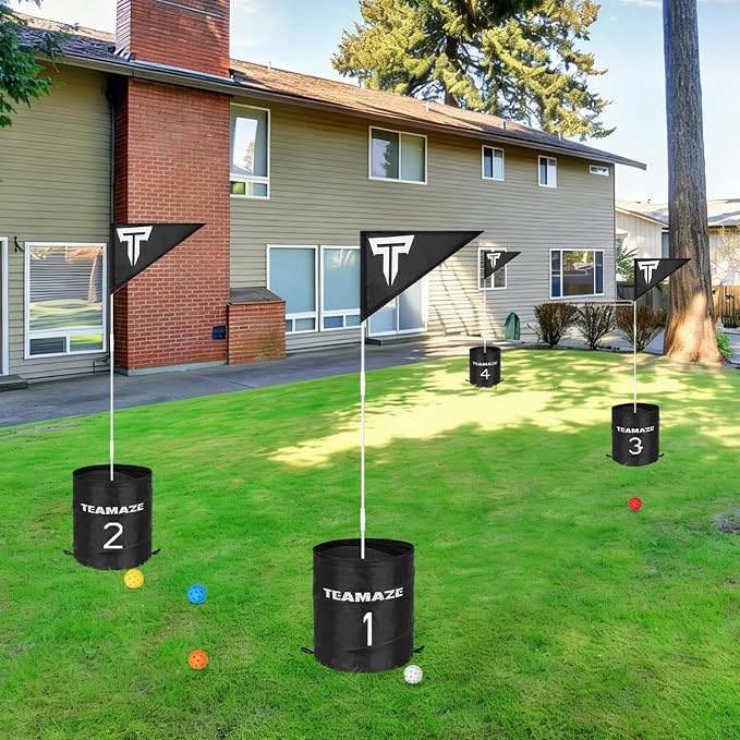Battle Golf Yard Game Set - Backyard Golf Challenge for Adults | Portable Bucket Golf Course with Clubs & Balls | Outdoor & Indoor Backyard Games for Lawn, Park, Beach, Camping, and Home