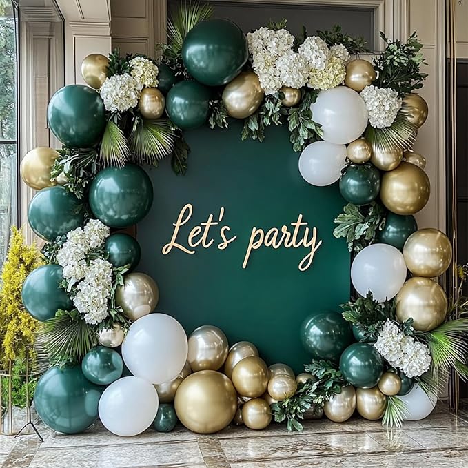 108Pcs Dark Green Double Stuffed Balloons Different Size, 18/12/10/5 inch Emerald Green Balloons Garland Arch kit for Graduation Anniversary Birthday Baby Shower Party Decoration