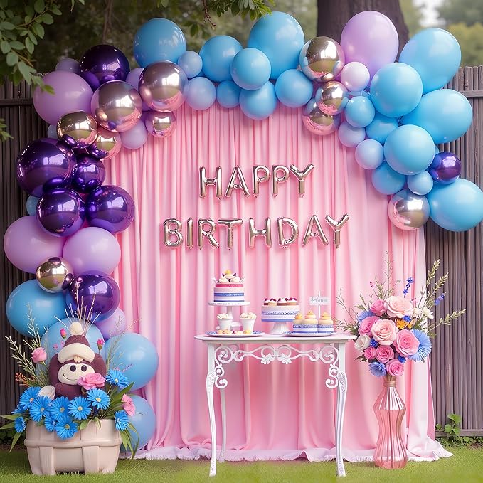 Wokceer Pink Backdrop Curtain for Wedding Parties 10x10FT Photo Polyester Backdrop Drapes for Wedding Photoshoot Baby Shower Birthday Party Curtains Photography Background 2 Panels 5x10FT