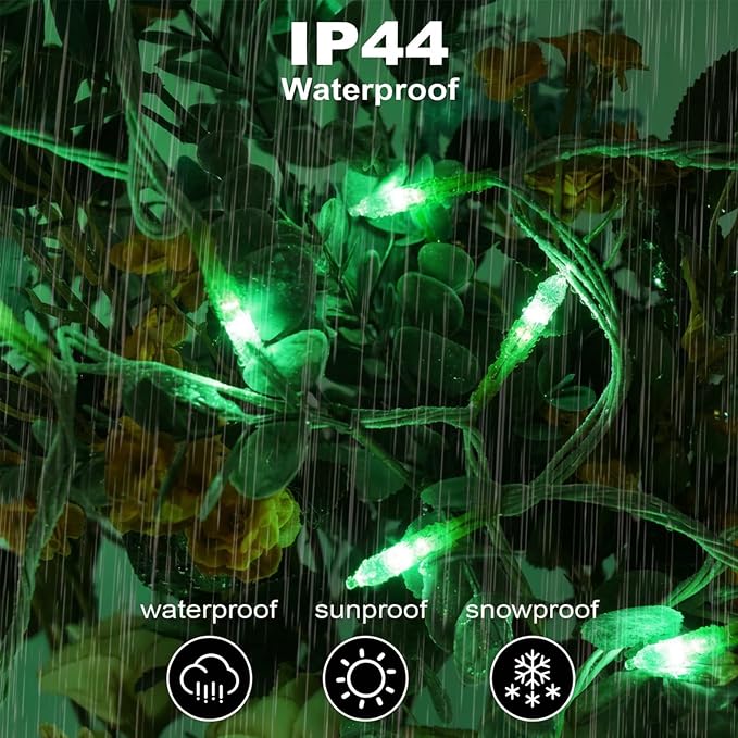Christmas Lights - 98ft 2 Pack 150 Count Connectable Waterproof Led Fairy Lights Bulbs for Indoor Outdoor Christmas Tree Wedding Valentine's Day Decor (Green, 150 Count - 2 Pack)