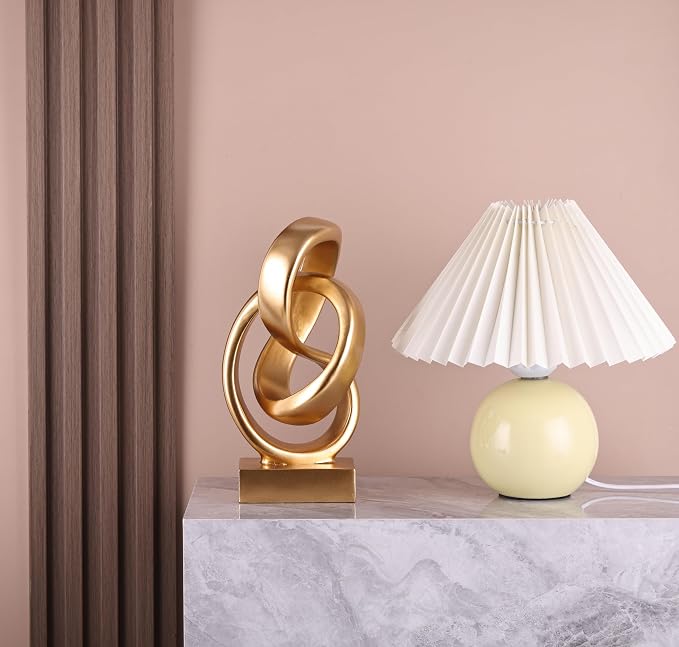 WUBIANJIE Abstract Sculpture Knot Decor, Resin Abstract Sculptures Home Decor, Modern Geometric Tabletop Art Object for Living Room Shelf Mantel Entryway Console