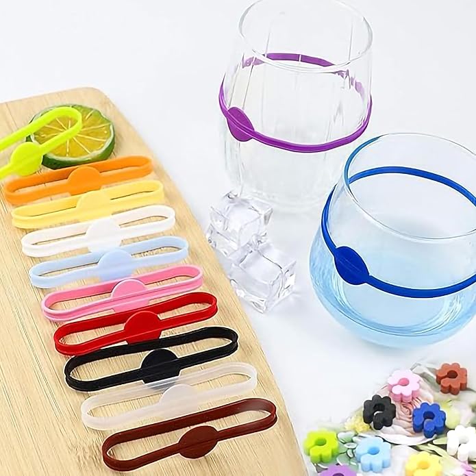 24-Pack Wine Glass Markers – Drink Markers & Glass Tags for Cocktail, Champagne, and Bottle Identification – Perfect for Bar Parties, Events, or Home Use