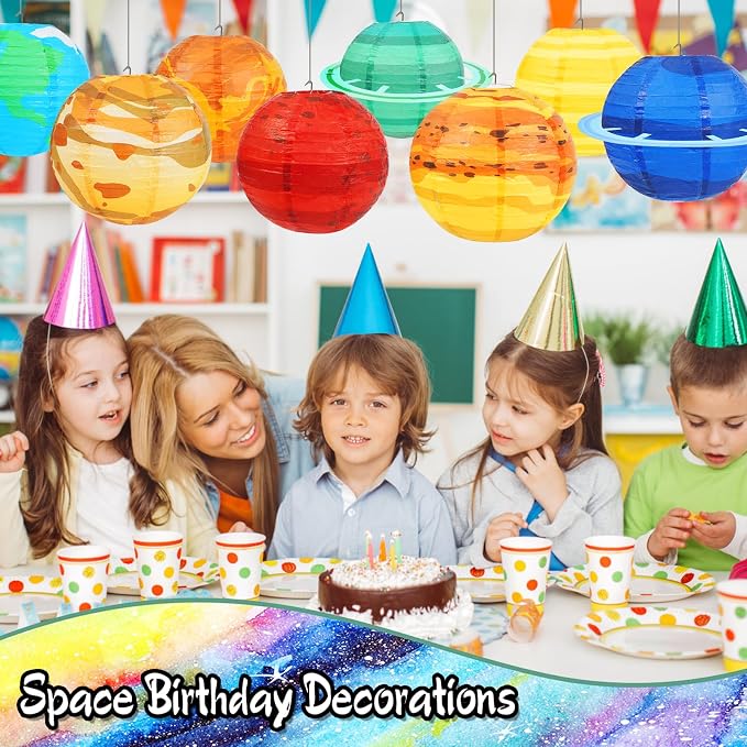 Space Planet Paper Lanterns 8PCS Solar System Hanging Decor Out of This World Outer Space Party Decorations for Kids Astronaut Theme Party Supplies Galaxy Earth Home Birthday Decorations