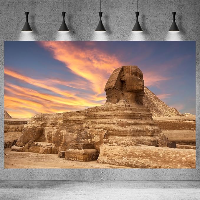 Egypt Backdrop Desert Egyptian Sphinx Pyramid Ancient Egypt Scene Photography Background Egyptian Deserts Themed Backdrop for Travel Vacation Party Decor Supplies Portraits Photo Props 5x4ft