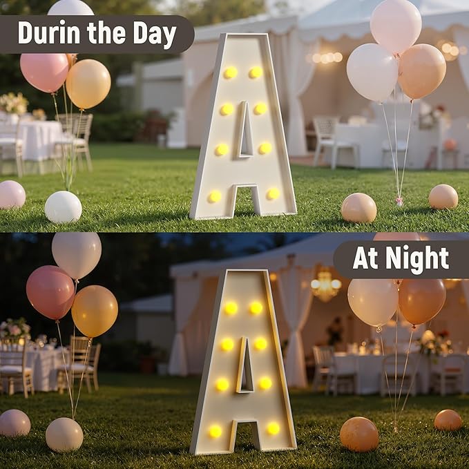 Marquee Letters 3 Feet Tall, 3FT Large Light up Letters V, Big Sign V with Warm White Light for 15th XV Birthday Wedding Proposal Engagement Graduation Party Backdrop Decorations