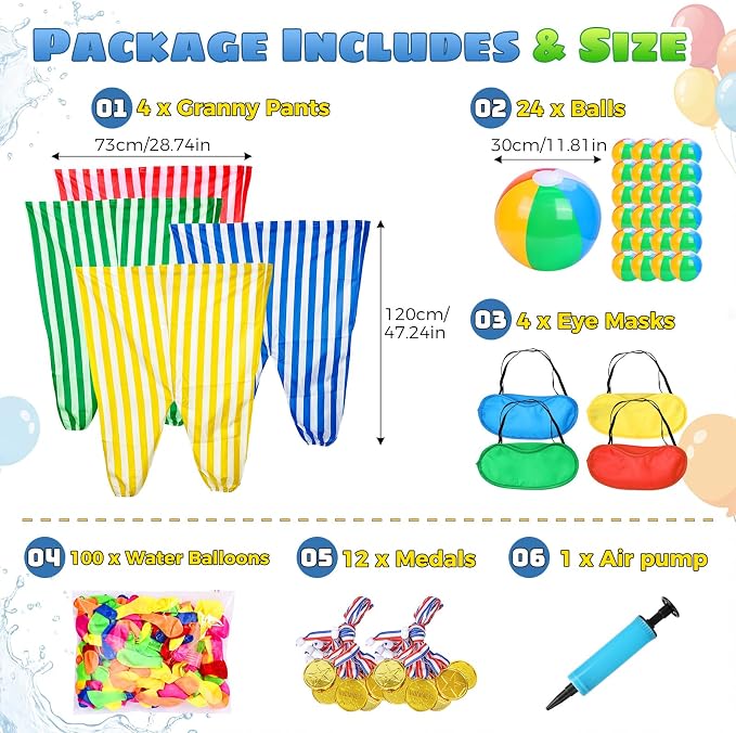 Granny Pants Yard Game Field Day Outdoor Giant Pants Games for Adults Kids Family Large Outside Lawn Backyard Carnival Picnic Camping Birthday Party Big Pants Tossing Game