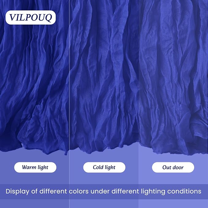 6 Pack Royal Blue Cheesecloth Table Runner 21x120 Inches, Boho Gauze Rustic Semi Sheer Cheese Cloth Table Runners for Easter Wedding Bridal Baby Shower, Birthday Party, Long Farmhouse Table Decor
