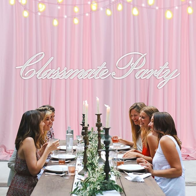 MEETSKY Pink Backdrop Curtain for Parties Valentine's Day Pink Photo Curtains with Rod Pockets Backdrop Drapes Privacy Fabric Decoration for Wedding Birthday Gril Party Home Decor, 5ft x 8ft, 2 Panels