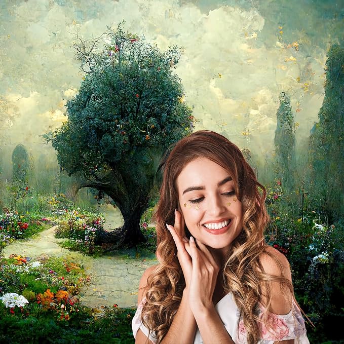 Garden of Eden Backdrop Tree of Life Photography Background Tree of Knowledge Backdrop Decors Fantasy Garden Fairy Forest Wonderland Backdrops for Kids Adult Artist Birthday Background 9x6ft