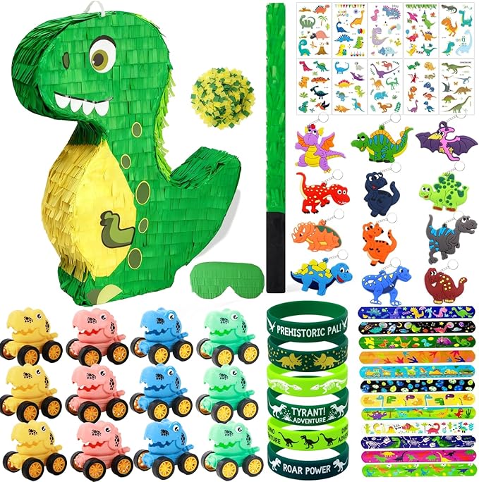 Dinosaur Pinata for Boys Birthday Party Dino Pull String Pinata Birthday Party Supplies for Kids Dinosaur Themed Party 12 x 16 x 3 Inches