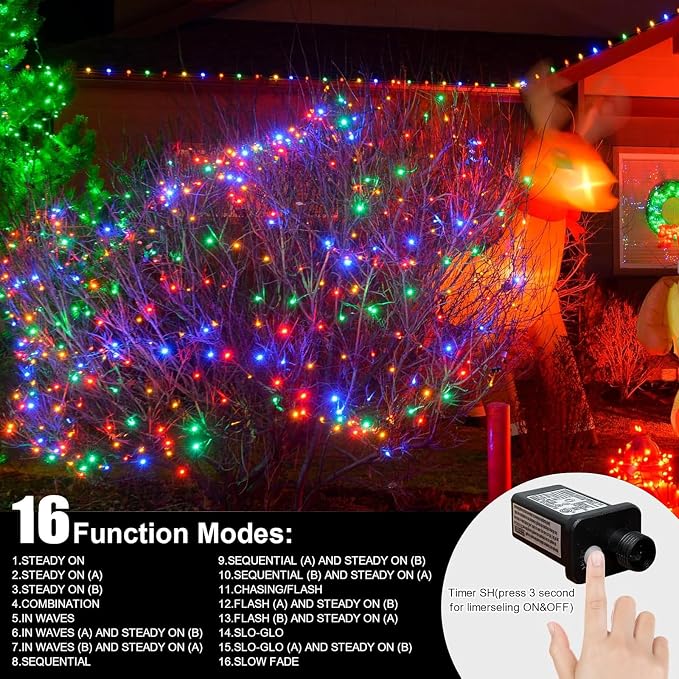 LAMPHOME Colorful Easter String Lights, 66 ft 200 LED Pastel Easter Lights 16 Modes Plug in,transparant Wire Twinkle Fairy Lights for Spring Bedroom Tree Room Outdoor Party for Easter Decorations