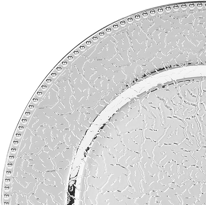 13 Inch Multi-Pack Bulk Round Plastic for Dinner Charger Plates | 12PCS Plastic Charger Plates ,Elegant Table Decor for Weddings Events Parties Receptions Birthdays Anniversaries Holidays