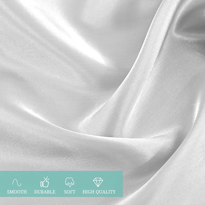 12 Pack 120 Inch Round Tablecloth, Silver Satin Fabric Table Cloth for Round Table, Wrinkle Resistant Washable Table Cover Bright Silk Table Clothes for Wedding Party Dining Table Banquet
