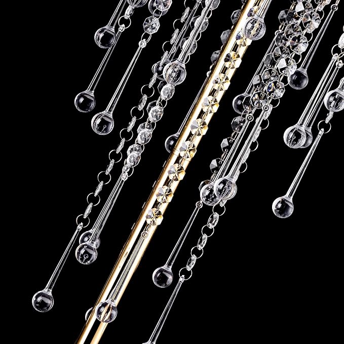 10 Pcs 39.4" Gold Flower Vase with Chandelier Crystal, Centerpiece Table Decorations, Metal Stand for Wedding, Reception, Party, Events, Home