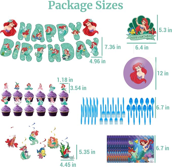 Cartoon Birthday Decorations, Include Backdrop Tablecloth Banner Balloons Hanging Swirls Tableware Set Cake Cupcake Toppers Stickers