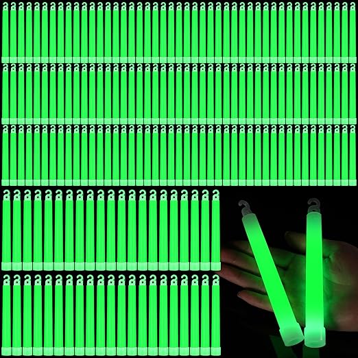 Sotiff 300 Pcs Bright 6 Inch Large Glow Sticks Bulk Emergency Glow in The Dark Sticks with 12 Hour Duration for Camping Hiking Outdoor Parties Activities Survival Storms (Green)