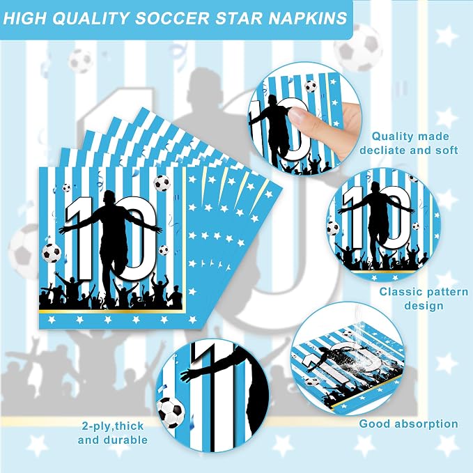 120 Pcs Soccer Birthday Party Supplies Serves 20 Guests Boys Party Supplies Fottball Party Decorations Decorations Plates Napkins and knife and fork