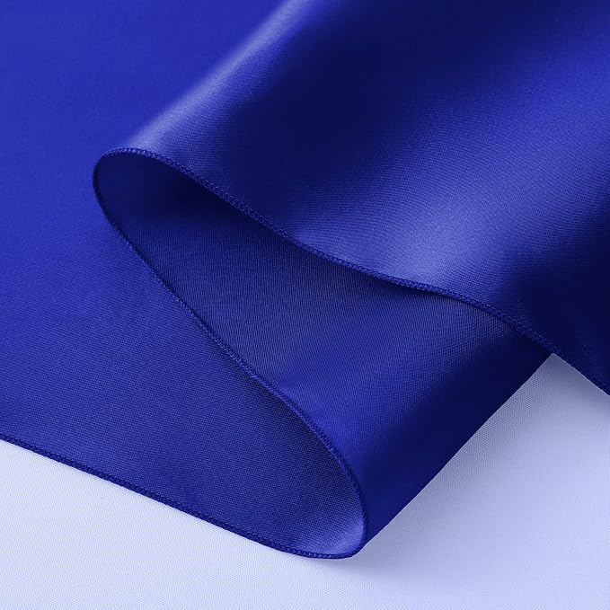 Horbaunal 2 Pack Royal Blue Satin Table Runner 12 x 108 Inch, Smooth Table Runners for Wedding Banquets Birthday Party