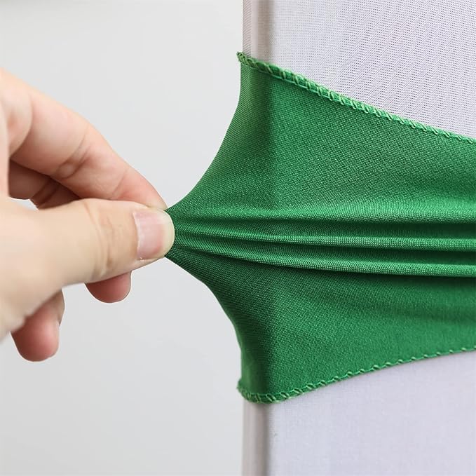 Dimatic Spandex Chair Sashes Bands 30PCS Stretch Chair Cover Ties Bows with Buckle Slider Wedding Party Reception Banquet Decoration (Green)