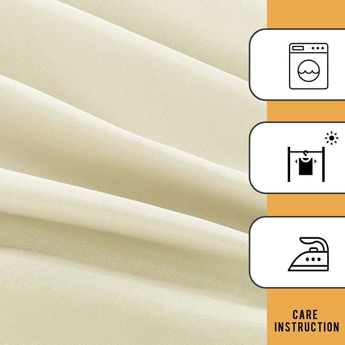 Obstal 2 Pack Table Clothes for 6 Foot Rectangle Tables - Water Resistant Washable Fabric Polyester Rectangle Table Cover Protector for Wedding, Banquet and Trade Shows, 72L x 30W x 30H Inches, Cream