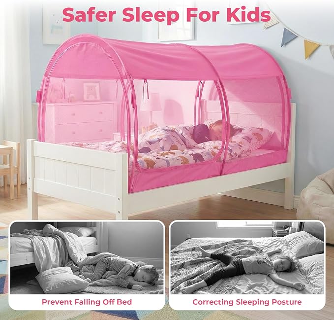 LEEDOR® Bed Tent Dream Tent Bed Canopy Shelter Cabin Sleeping Tent Indoor Pop Up Privacy Warm Breathable Mosquito Mesh Twin/Full/Queen for Kids and Adult (Mattress Not Included)