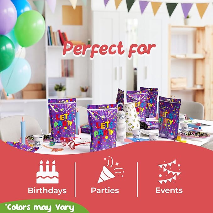 Crown Display Party Favors for Kids 10 Pre Filled Party Favor Bags - Let's Party Fun Goodie Bags Stuffers for Kids with Fidget Toys and Small Toys Goody Bag Stuffers - Party Favors for Kids 4-8