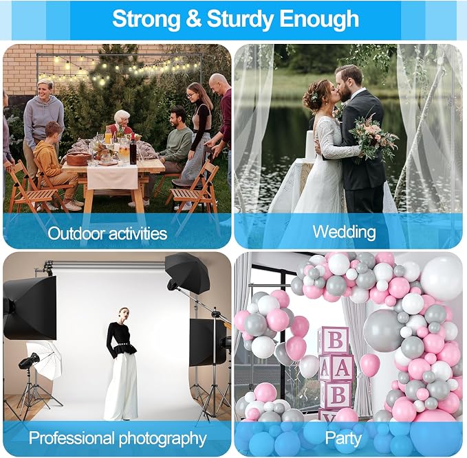 EMART Heavy Duty Backdrop Stand, 10 x 10ft Adjustable Photo Background Support System Kit with Carry Bag for Photography