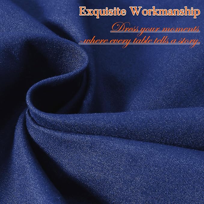 10 Pack Navy Blue Round Tablecloth 120 Inch Round Table Cloth Wrinkle Resistant Navy Blue Tablecloth Washable and Reusable Polyester Fabric Table Covers for Banquet Wedding Party Dining Buffet