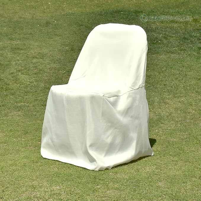 Sparkles Make It Special Polyester Folding Chair Covers - Premium, Durable, Foldable Chair Covers/Slipcover for Party, Wedding, Reception, Restaurant Decorations - Ivory, 200 pcs