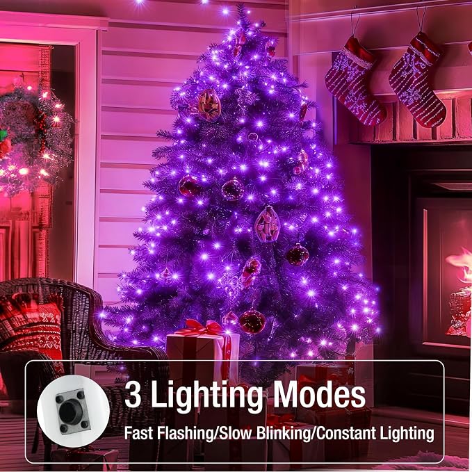 6 Pack Fairy Lights Battery Operated - 7ft 20 Led Twinkle Lights 3 Modes, Bulk Mini String Lights Waterproof for Halloween Holiday Mason Jars Vases DIY Decoration Christmas-Purple