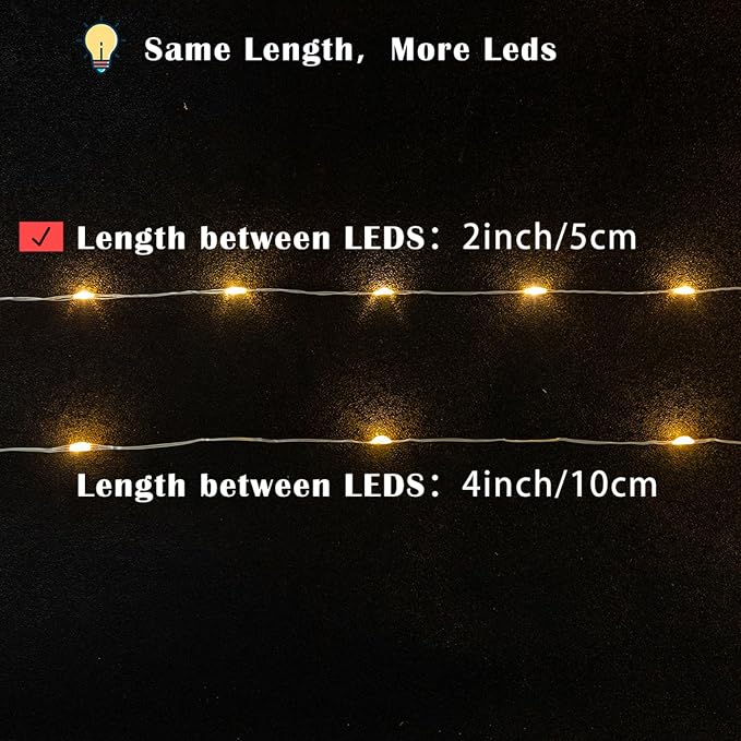Fairy Lights Plug in,164FT 1000 LEDs Waterproof Led String Lights,8 Modes Remote Twinkle Light for Bedroom Window Weddings Christmas Holiday Decoration,Silver Wire,2 Inch Led Space,Warm White
