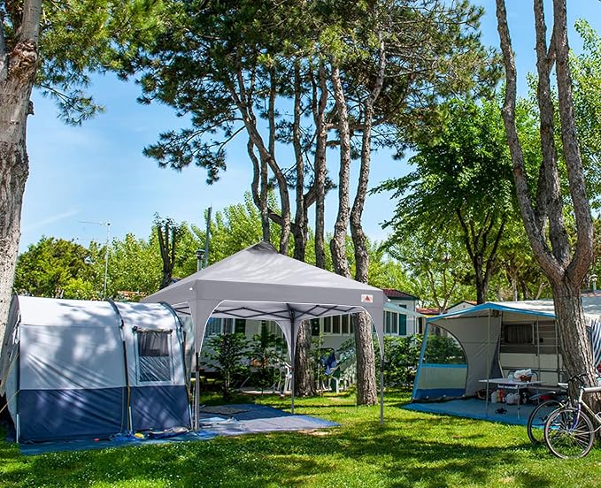 ABCCANOPY Outdoor Pop up Canopy Tent, 8x8 Instant Portable Canopy for Camping, Beach, Backyard, Gray
