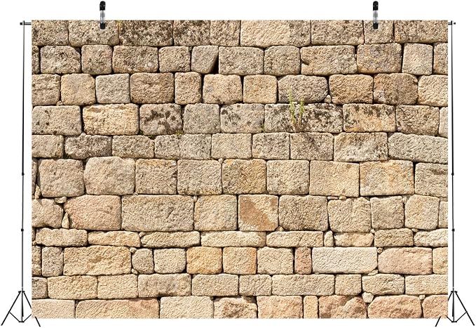 BELECO 15x10ft Fabric Vintage Brick Stone Wall Backdrop for Photography - Ancient Rock Textured Background Wallpaper for Castle, Party Decorations, Studio Booth Photo Props