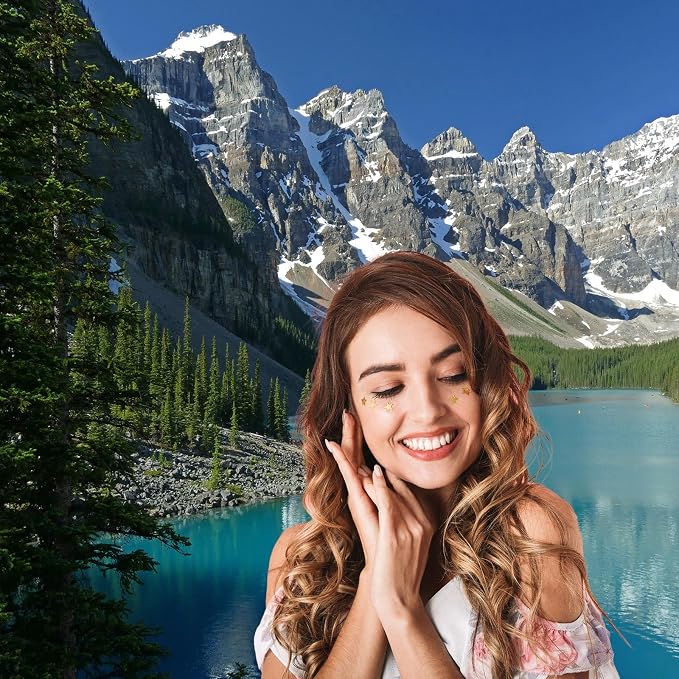 Mountain Lake Backdrop Banff National Park Moraine Lake Background Canadian Rockies Snow Mountains Pine Trees Forest Photography Background Mountains Mirroring in Water Backgrounds Photo Props 20x10ft