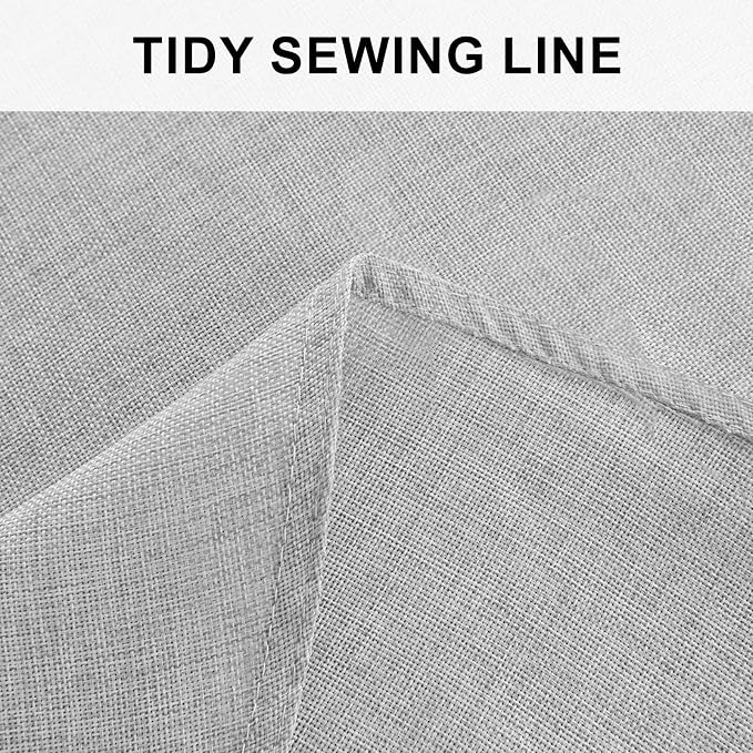 Hiasan Round Tablecloth 80 Inch Linen - Wrinkle and Stain Resistant Washable Polyester Fabric Table Cloth for Dining Room Kitchen Party, Light Grey