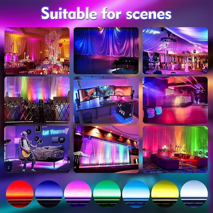 Led Stage Lights Bar,72W 24LEDs RGB Dj Strobe Party Lights Bar 3 in 1 Wall Washer Light Indoor with DMX Control AutoPlay Sound Activated Color Changing for Church Christmas Wedding Dance (4)