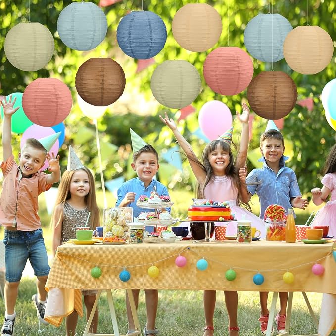 Retisee 12 Pcs 10 Inch Hanging Paper Lanterns Party Decorations Boho Classroom Decor for Birthday Back to School Party Decoration for Classrooms Wedding Birthday Ceilings