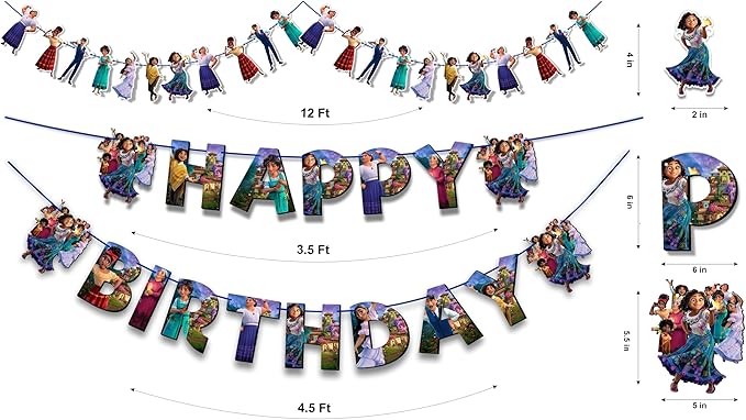 Encato Theme Birthday Party Supplies Set – Magical Inspired Decorations – Includes Banner, Cake Toppers, Tableware & More – Encato Party Décor Kit for Birthday, Baby Shower, or Family Celebrations