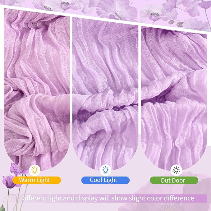 30 Pack Lilac Purple Cheesecloth Table Runner 17 x 108 inch Boho Gauze Table Runner Rustic Sheer Cheese Cloth Table Decorations for Wedding Party Baby Bridal Shower Birthday Holiday Home