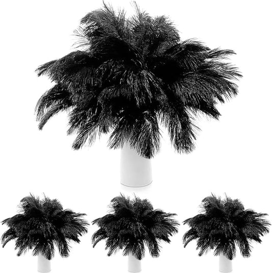 150 Pcs Natural Ostrich Feathers Plumes for Centerpieces 12-14 Inch (30-35 cm) 10-12 Inch (25-30cm) 8-10 Inch (20-25cm) for Wedding Party Centerpieces, Flower Arrangement and Home Decoration (Black)