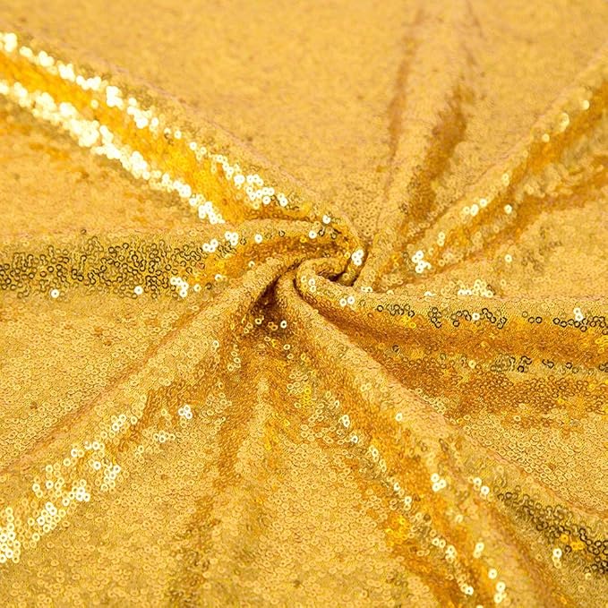 JYFLZQ Gold Sequin Table Runner 12"x108" Glitter Sequin Fabric Table Linens - Sparkly Runners for Wedding & Birthday Party Decor