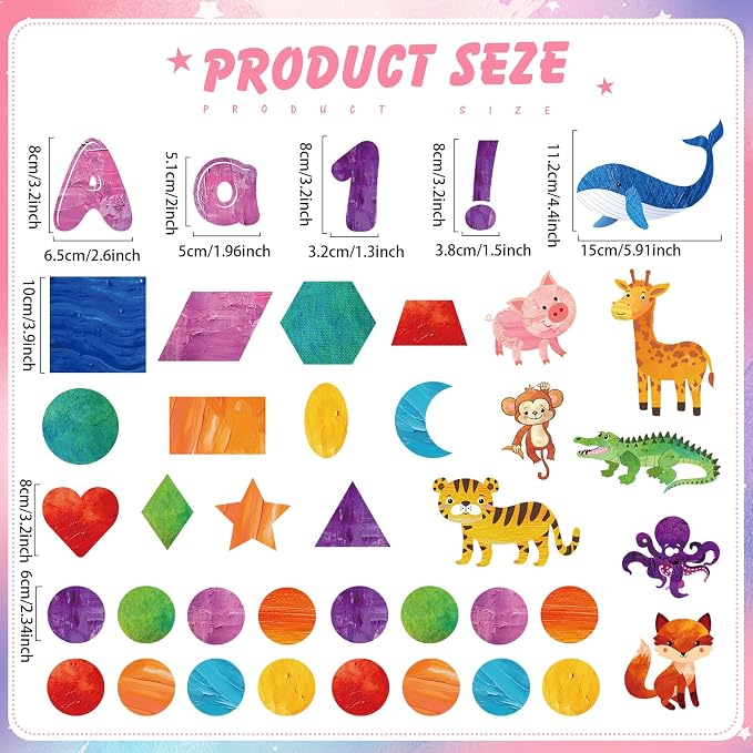 Kosiz Art Oil Painting Bulletin Board Decoration Set 118 ft Scalloped Bulletin Board Borders Classroom Poster Border Trim with 257 Pcs Letter Number Symbol Cutout for School Decor