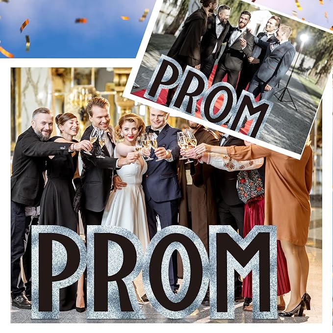 Thyle 7.1 ft Graduation Prom Letters Cardboard Cutout Stand-up Graduation Party Decoration Life-Size Sparkling Nights Backdrop Photo Props Standup for Prom Theme Nights Awards Dance Supplies