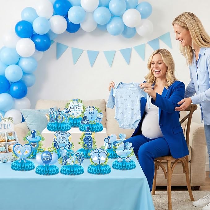 It's a Boy Baby Shower Centerpieces Baby Shower Table Centerpieces Bloom Table Display with Letters A Sweet Baby Boy is on His Way Gender Reveal Decorations for Boy Birthday Supplies (Paper)
