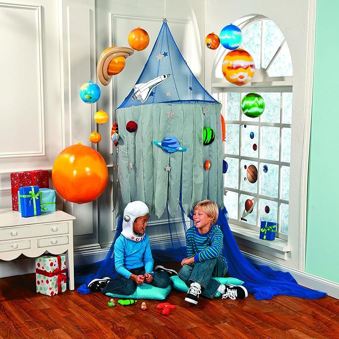 Fun Express Inflatable Solar System Model Kit - 10 Piece Educational Space Toys Set with Planets & Sun for Kids | Perfect for Science Classroom Decor, Space Themed Party Decorations & Bedroom Display