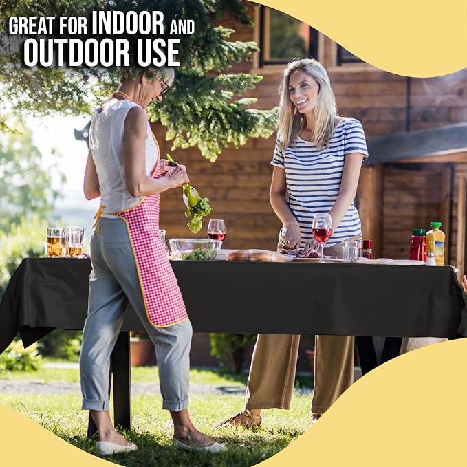 Party Solids 66% Thicker Premium Black Plastic Table Cover Roll 40" X 300' Table Cloth Plastic Cover Roll Quality Thick Banquet Rolls Disposable Tablecloth Rolls Strong American Based Company