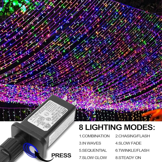 Christmas Lights - 98ft 2 Pack 150 Count Connectable Waterproof Led Fairy Lights Bulbs for Indoor Outdoor Christmas Tree Wedding Valentine's Day Decor (Multicolor, 150 Count - 2 Pack)