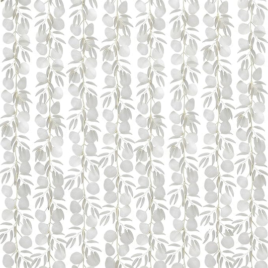 CQURE 12 Pack 84Ft Eucalyptus Garland,Artificial Eucalyptus Willow Leaves Table Greenery Garland Wreath Vines for Wedding Party Table Fireplace Bedroom Wall Room Decor